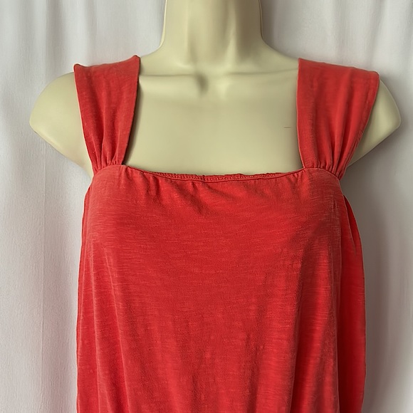 Sundry for Evereve NWT Beautiful Coral Square Neck Ruched Dress **Size 1/S** - Picture 3 of 5